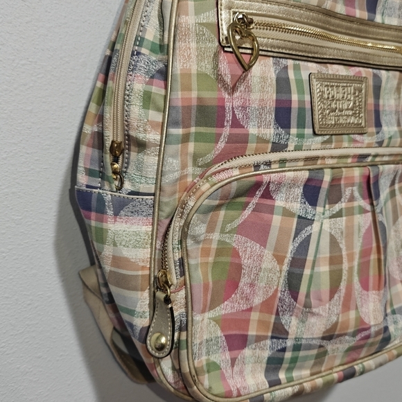 Y2K Coach Poppy Backpack Coach Signature Poppy Madras Full Size Vintage main image 5